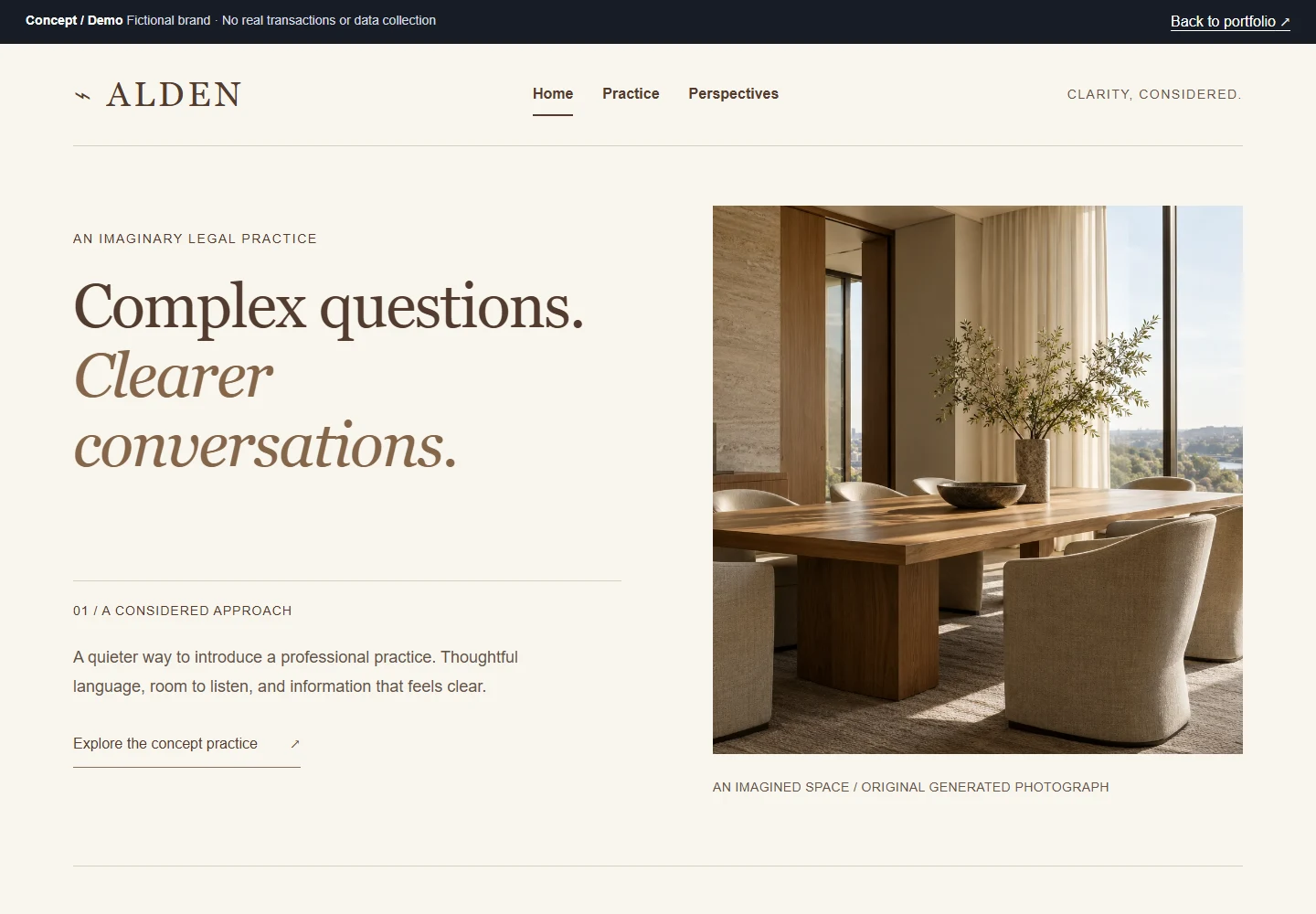 Screenshot from ALDEN Counsel demo