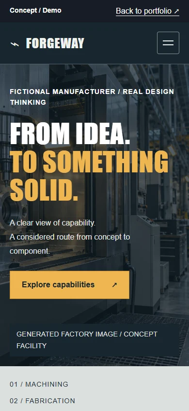 FORGEWAY mobile homepage screenshot